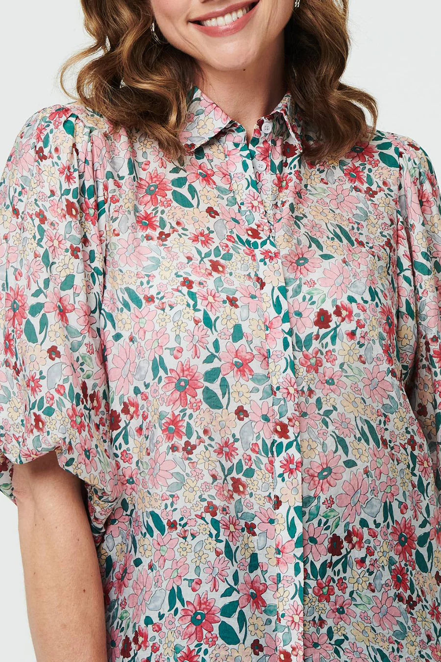 Puff Sleeve blouse in Pretty Floral Ditsy Print