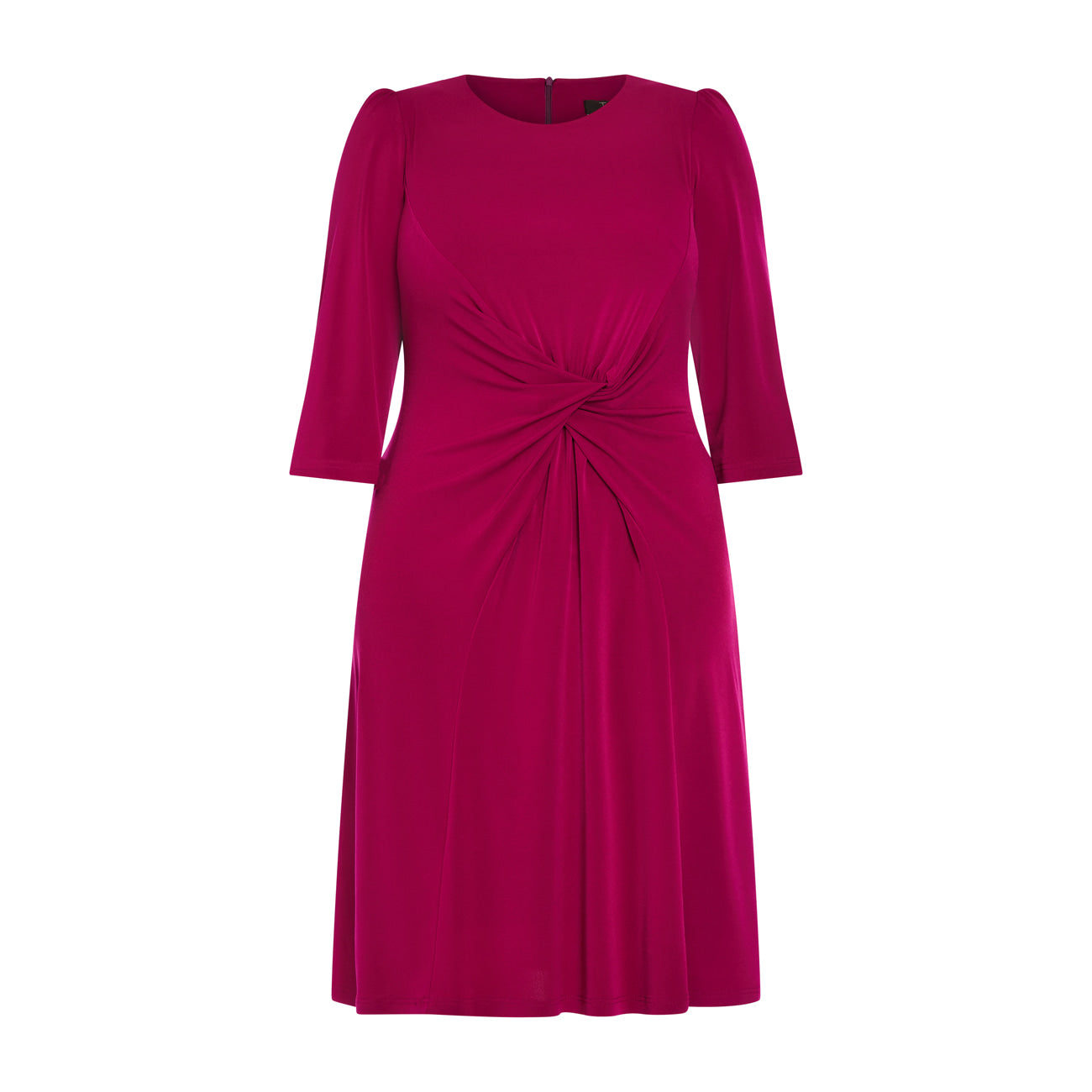 Tia Knot Waist Jersey Dress in Bordeaux Red 78700