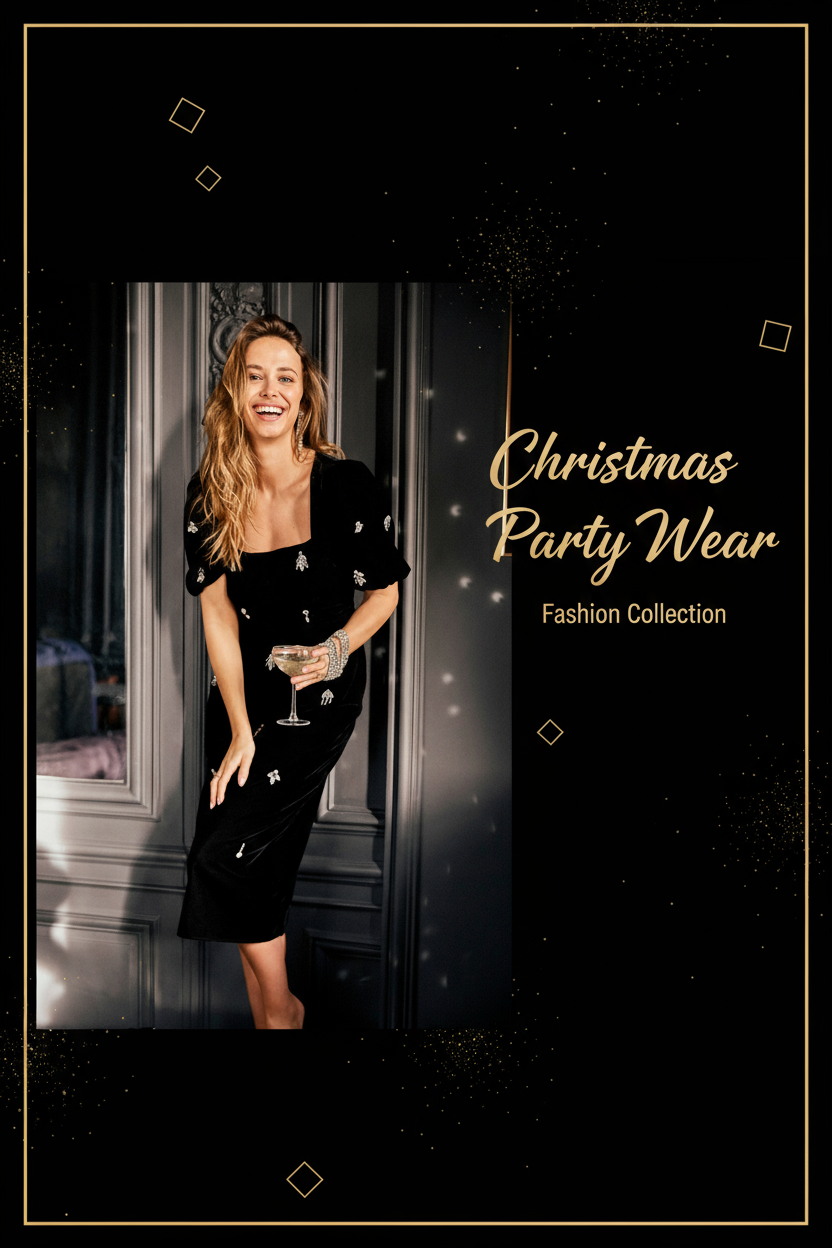 Christmas Party Wear Desktop Banner with Bettina Dress