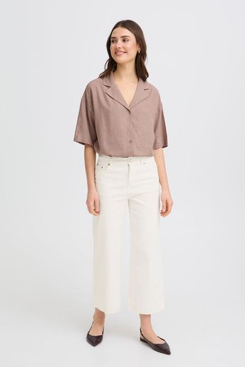 Fransa Chicago High Waist Stretch Denim 7/8 wide leg jeans 20617611