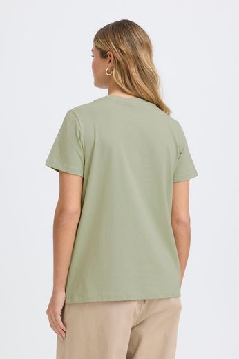 Fransa Round neck Short Sleeve Cotton Tee 20605388