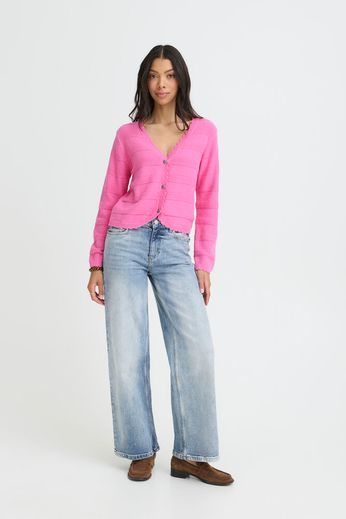 Byoung V Neck Cotton Cardigan in pink or blue 20818460