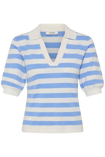 Fransa Knit Polo Top in Blue 20818302