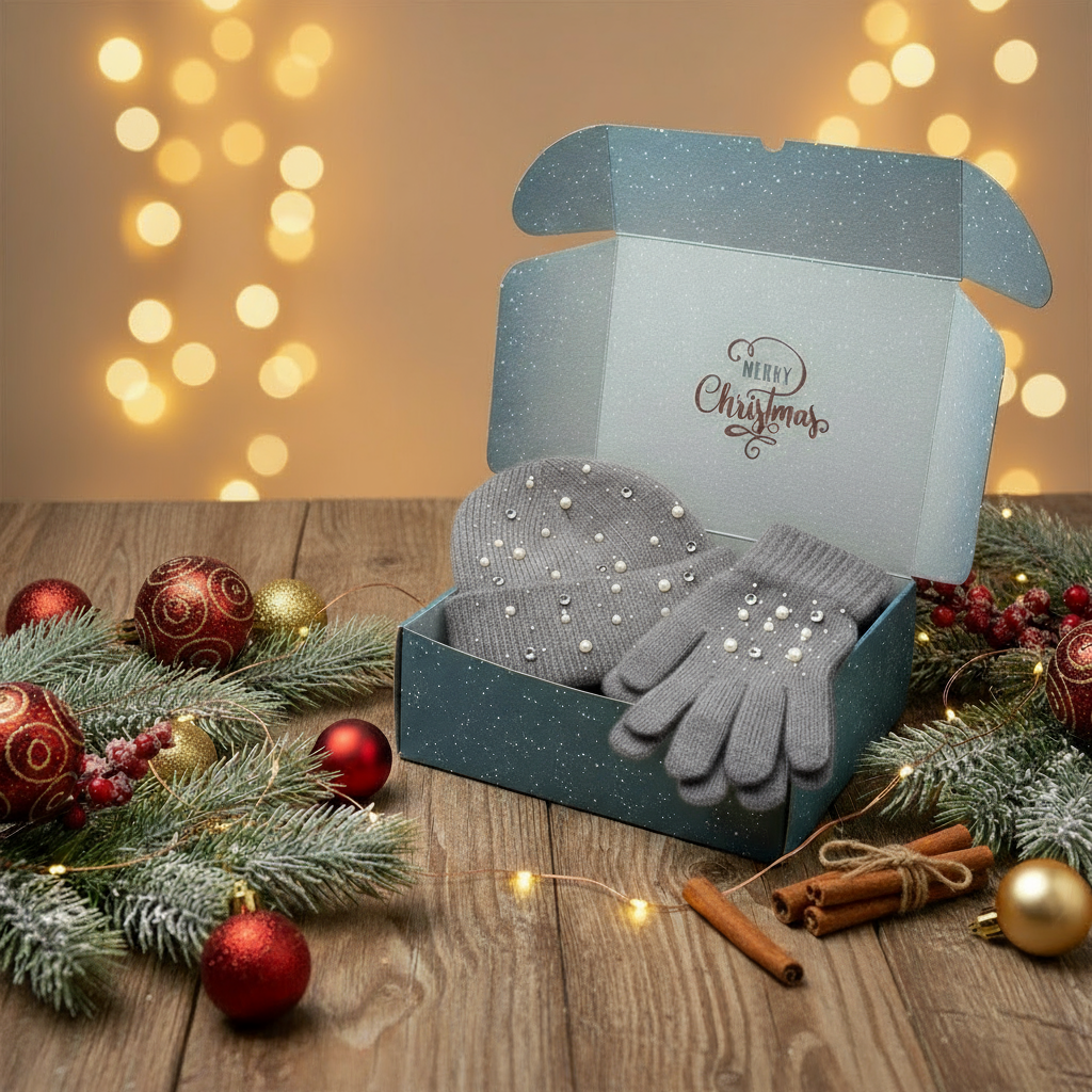Starlight Gift Box - Grey Hat & Gloves Set