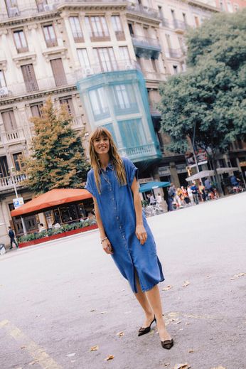 Byoung Short Sleeve Denim Shirt dress 20818786