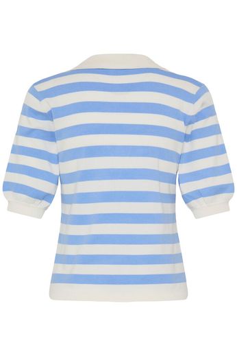 Fransa Knit Polo Top in Blue 20818302
