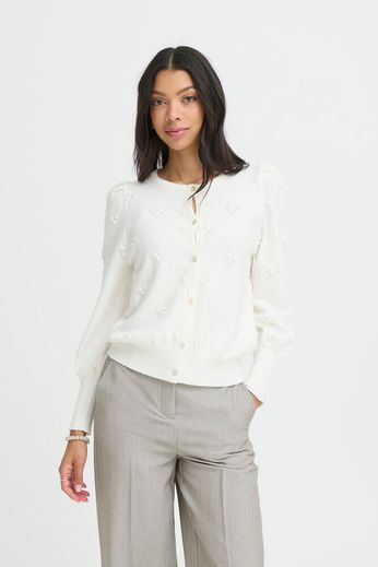 Byoung Pretty Textured Cardigan in Pink Or White 20818444