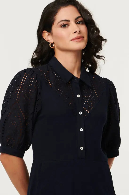 Stella Morgan Navy Jersey Shirt Dress D17844