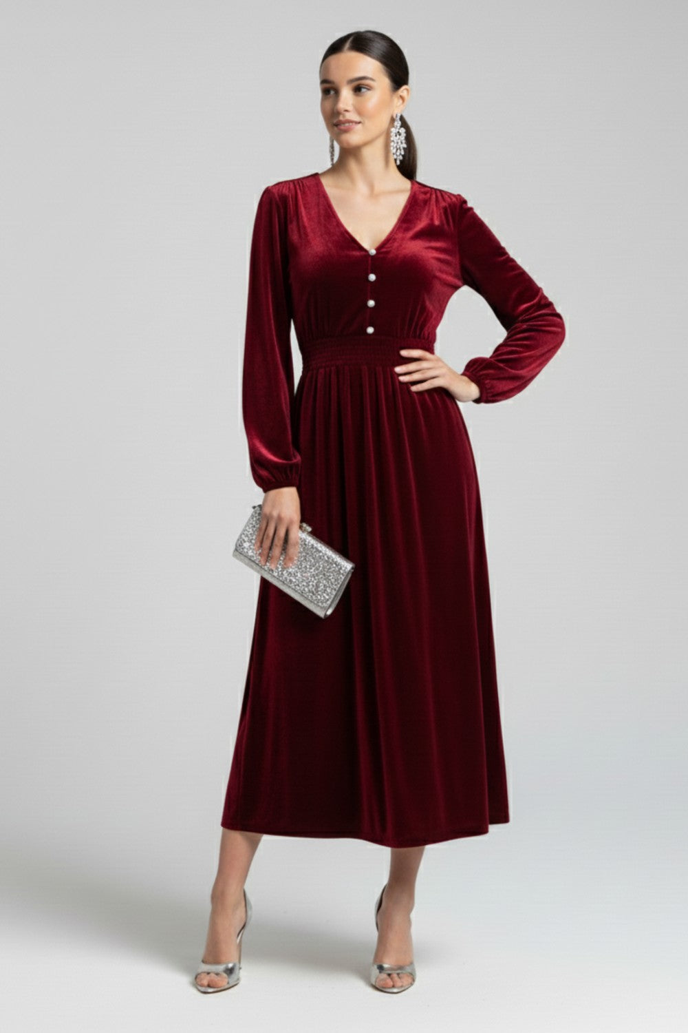 Marc Angelo Una Velvet Midi Dress Ma812911