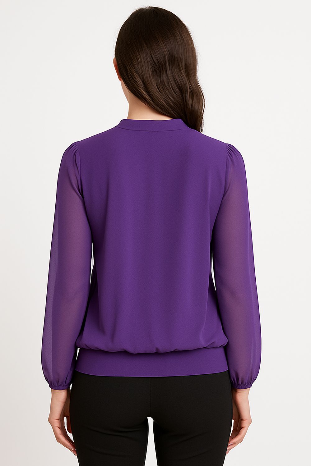 Millie Embellished V Neck Top in Deep purple