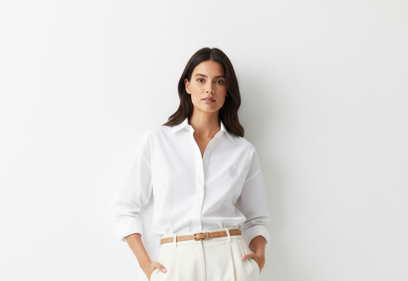 Marc Angelo Crisp White Shirt Studio Model