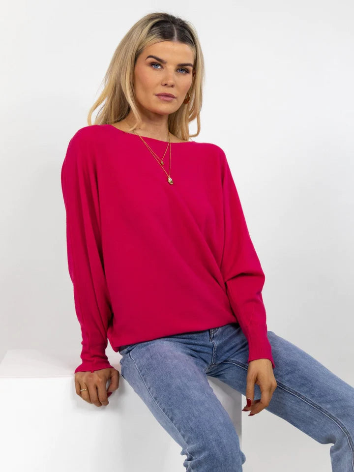 Kate And Pippa Milano batwing jumper. Red only