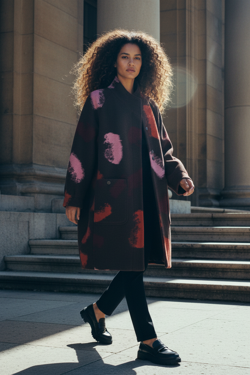 Noen Abstract Spot Coat — Editorial