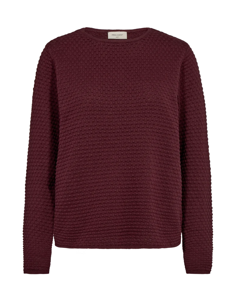Free/Quent Cotton Round Neck Textured pullover 124384