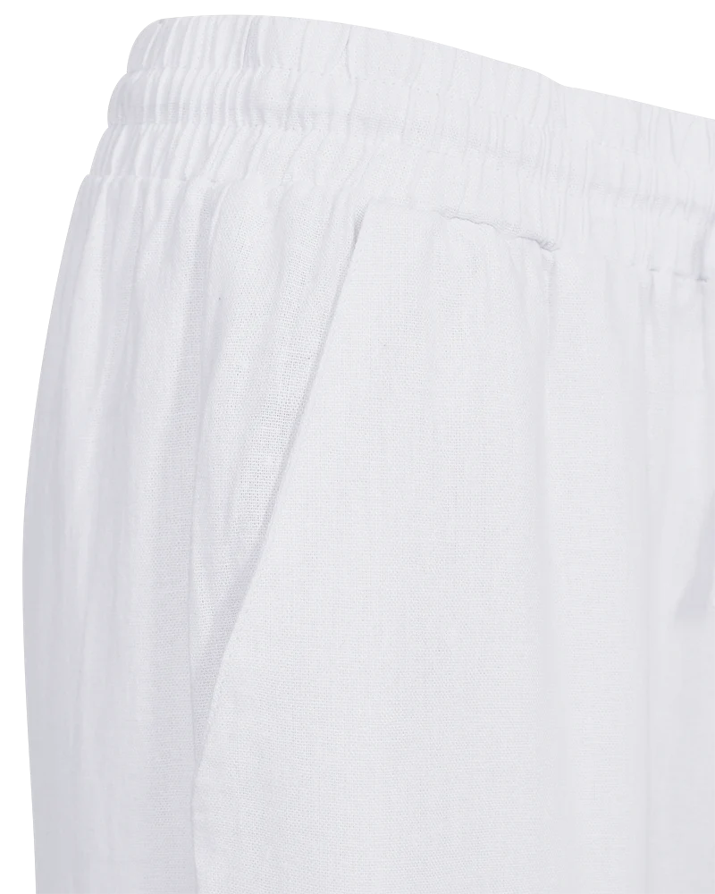 Freequent Linen Blend Trousers in Brilliant White 28" Leg