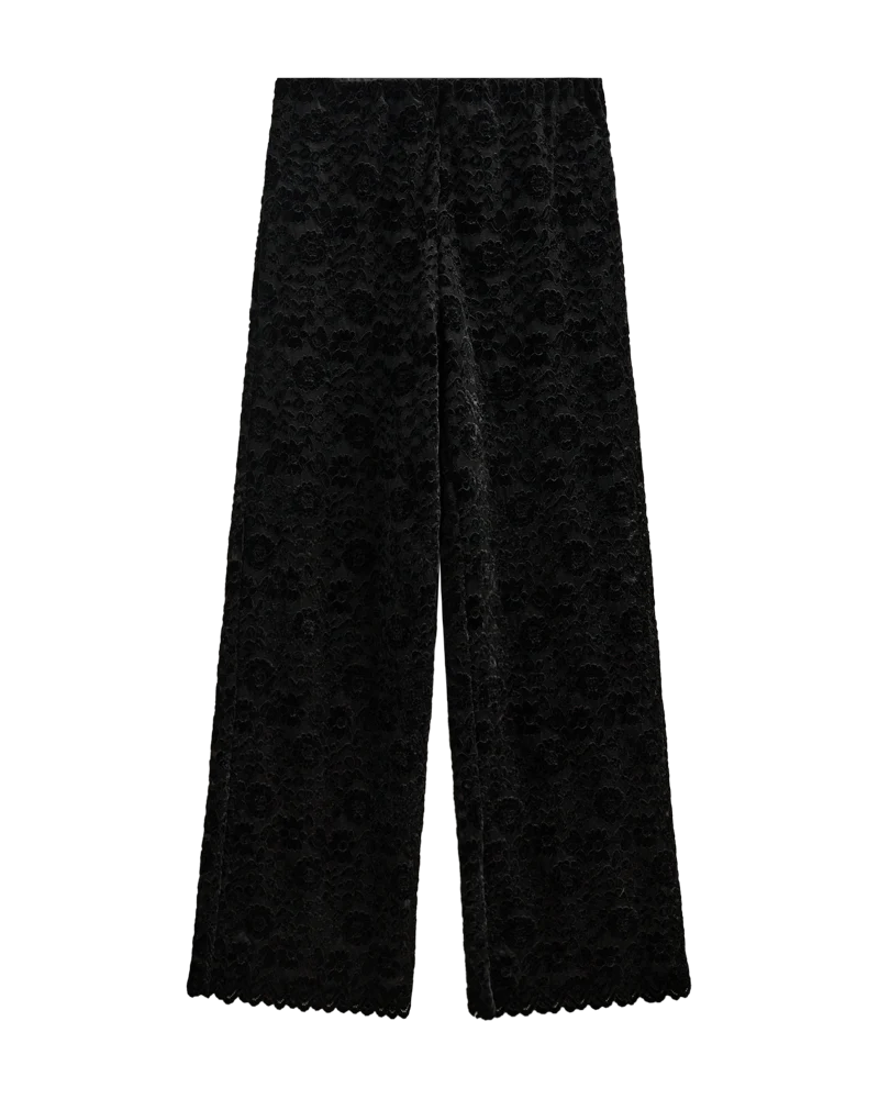 Freequent Velvet Floral Lace Semi opaque trousers