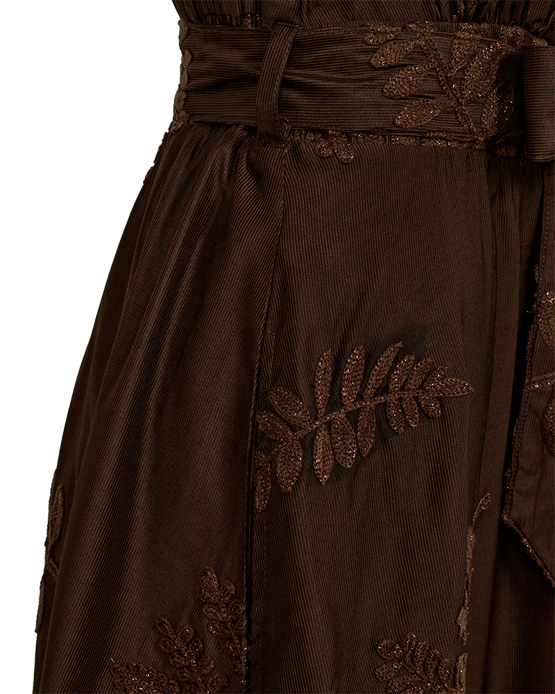 FQVACA Embellished Maxi Dress in Coffee Bean