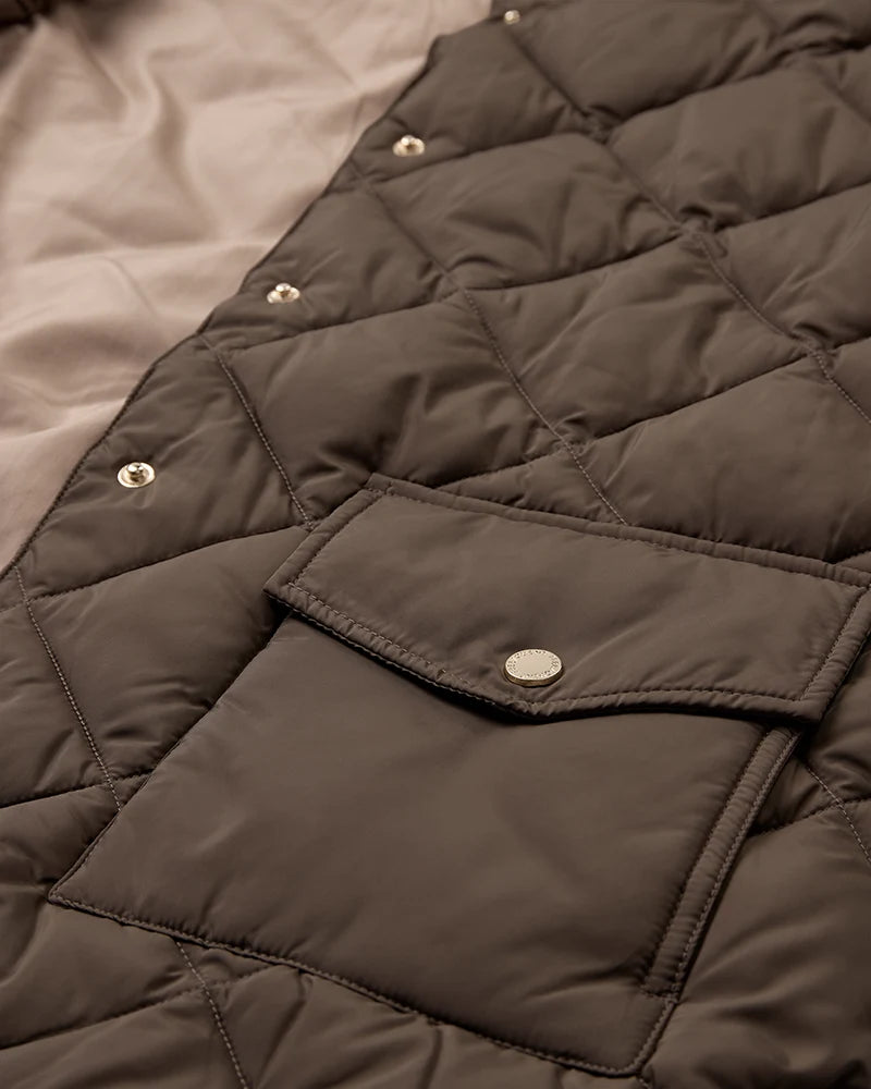 Free/Quent Olga Diamond Quilted Long Gilet 208338