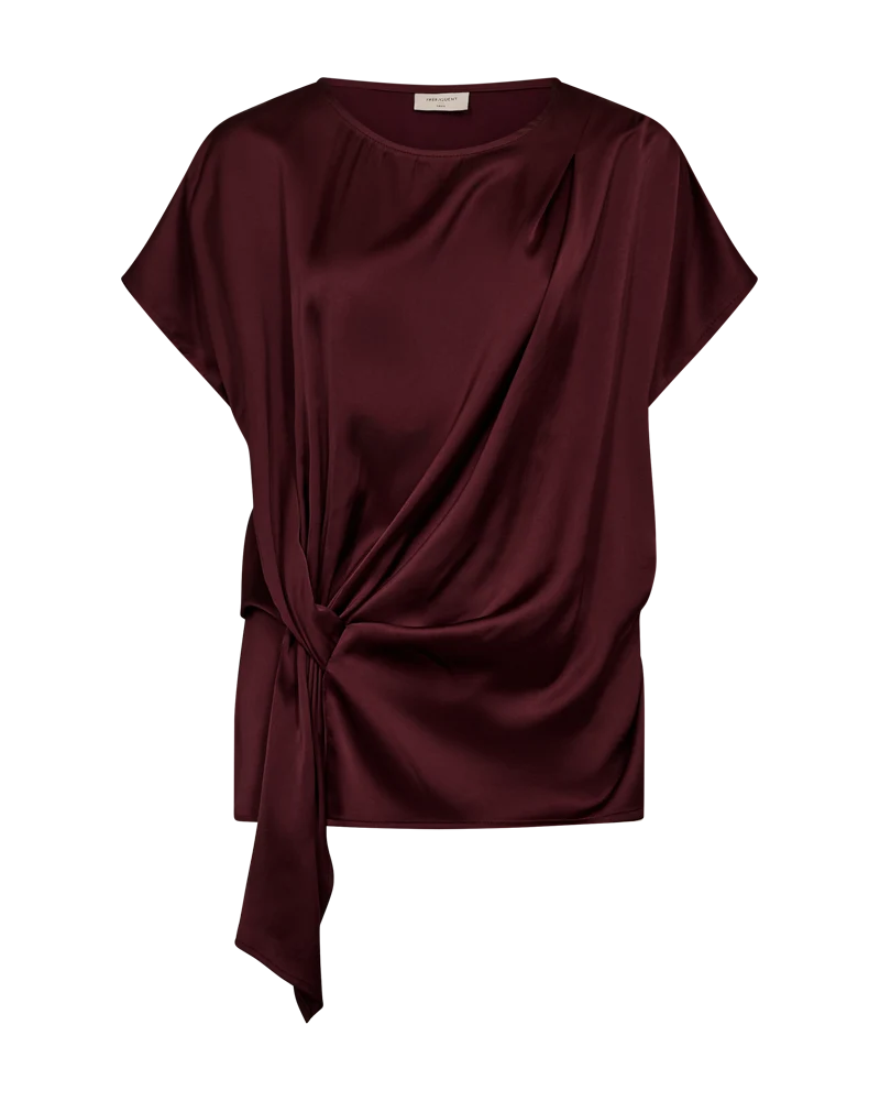 Free/Quent Silky feel blouse with side knot detail 211561