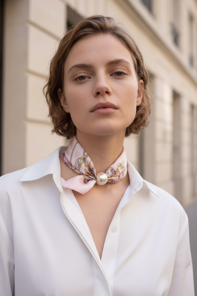 Pale Pink Scarf - Lifestyle