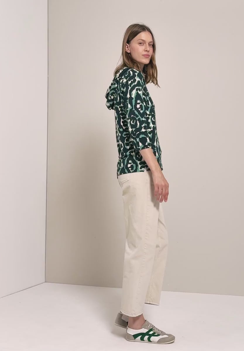Cecil Cotton Blend Printed hoody in green 323866