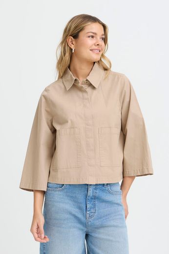 Fransa Arlene Cotton Trousers in Barrel Shape 20617694