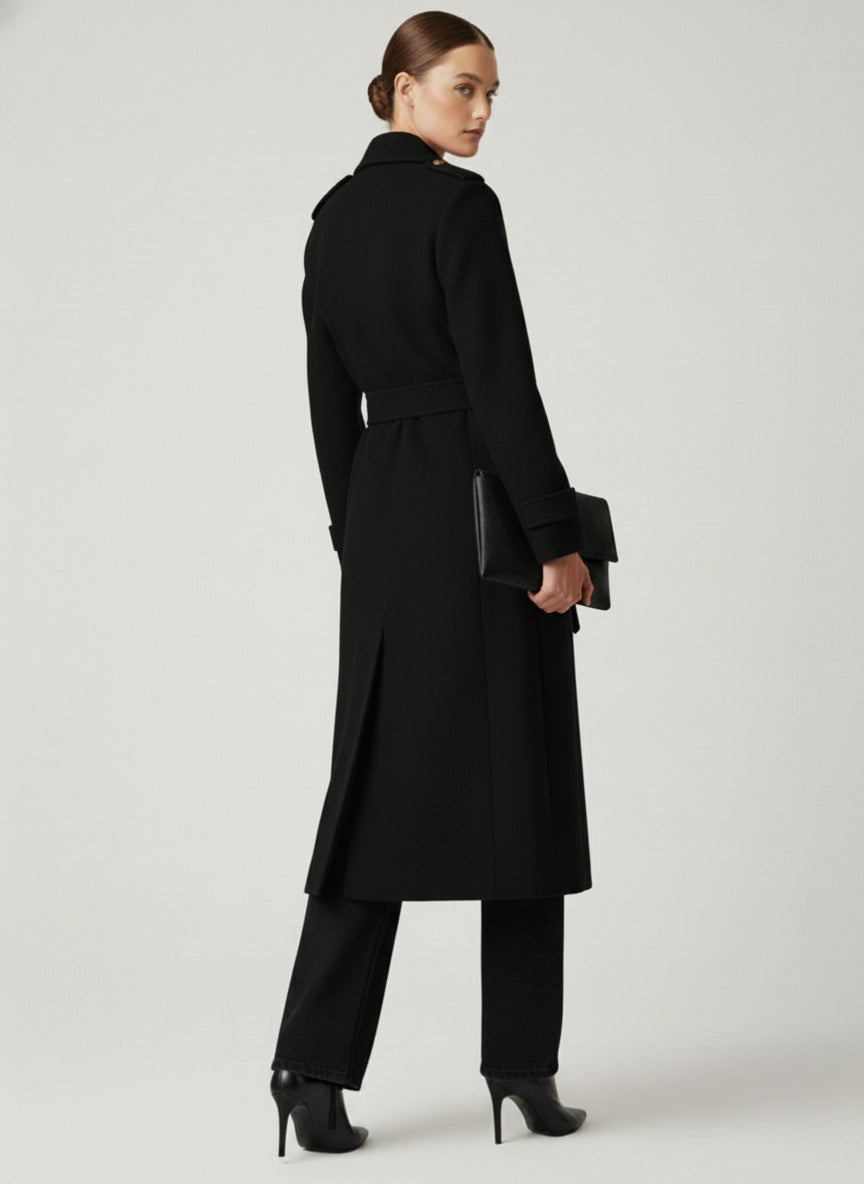 Marc Angelo 🌹 The Signature Wool Blend Trench Coat Black