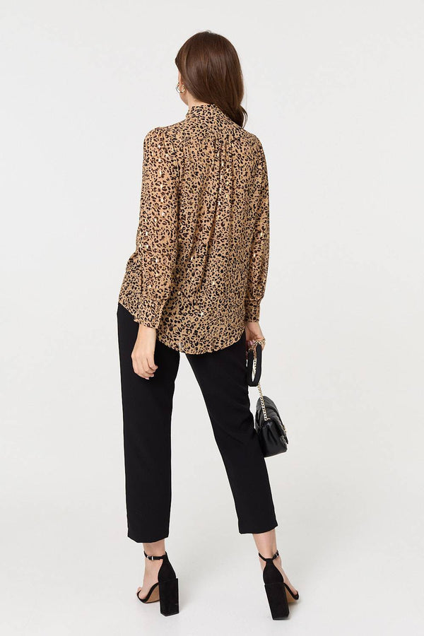 Foil Print Leopard print Blouse