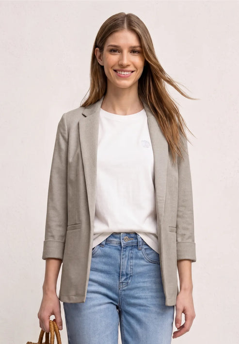 Street One open blazer in Sand 213049