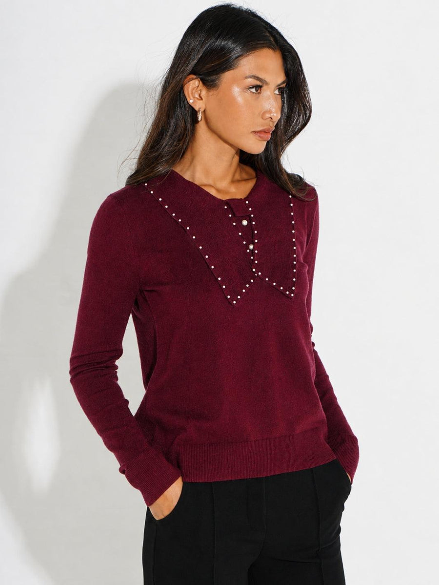 Kate And Pippa Presley Knit with pearl trim