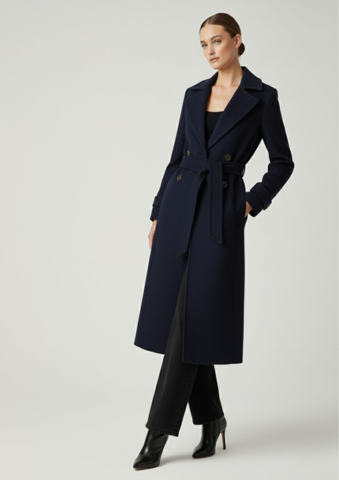 Marc Angelo 🌹 The Signature Wool Blend Trench Coat Navy