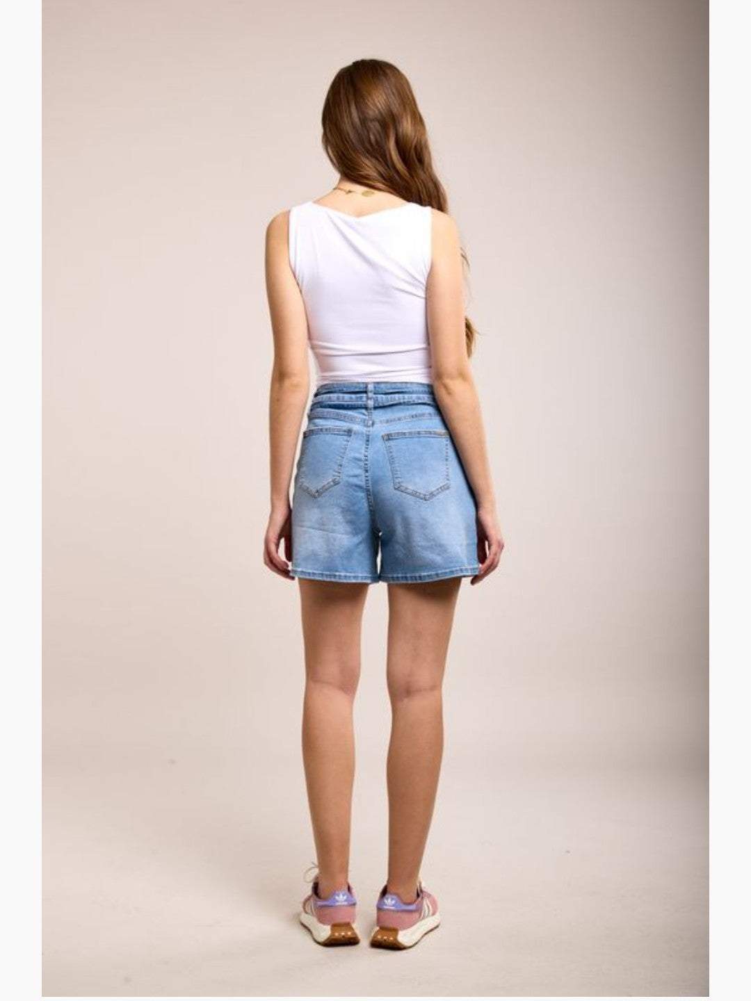 Toxic Denim Shorts with Tie belt Z035