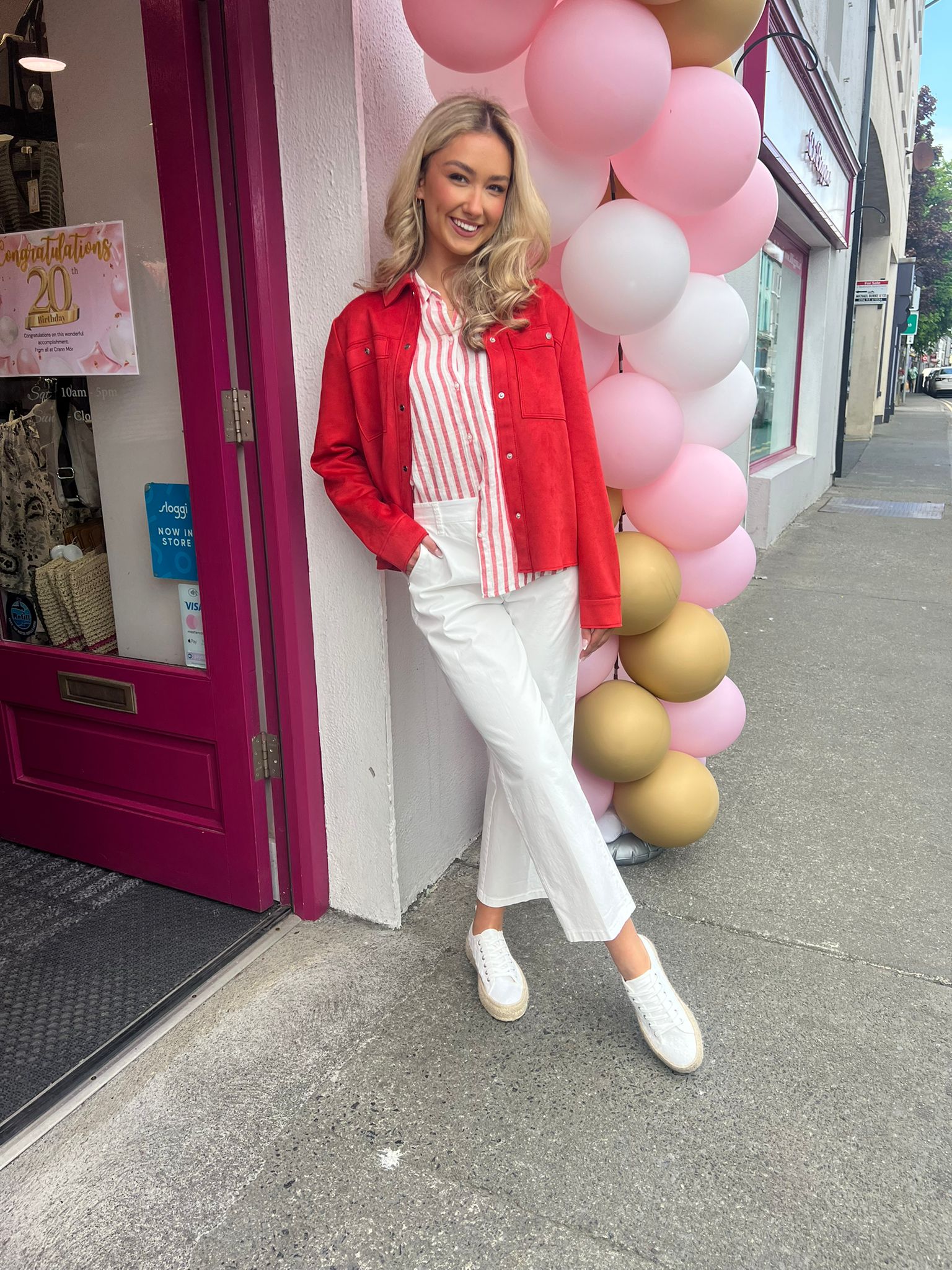 Street One Velour soft Jacket in Glory Red 212633 Red