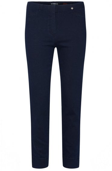 Robell Rose Powerstretch Denim jeans with pockets 78cm in black or navy 53635 55050