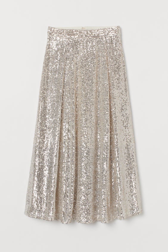 Sequin Midi Skirt. Gold, Brown or Black
