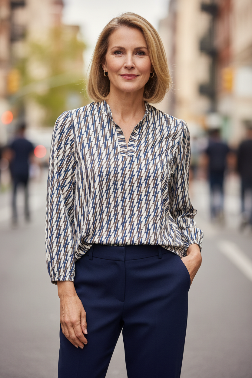 Yew Diagonal Stripe V-Neck Top – Street Lifestyle