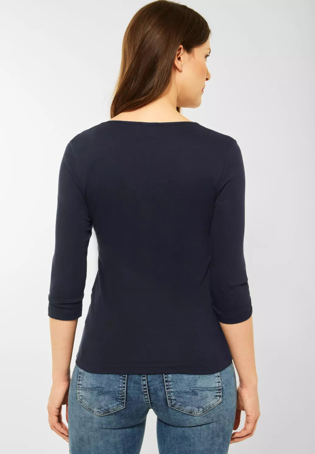 Navy Basic 3/4 sleeve Top by Street One Pania 317588