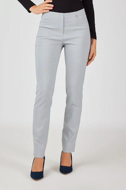 Robell Bella Full length Stretch Trousers in Pearl Grey  51559 920