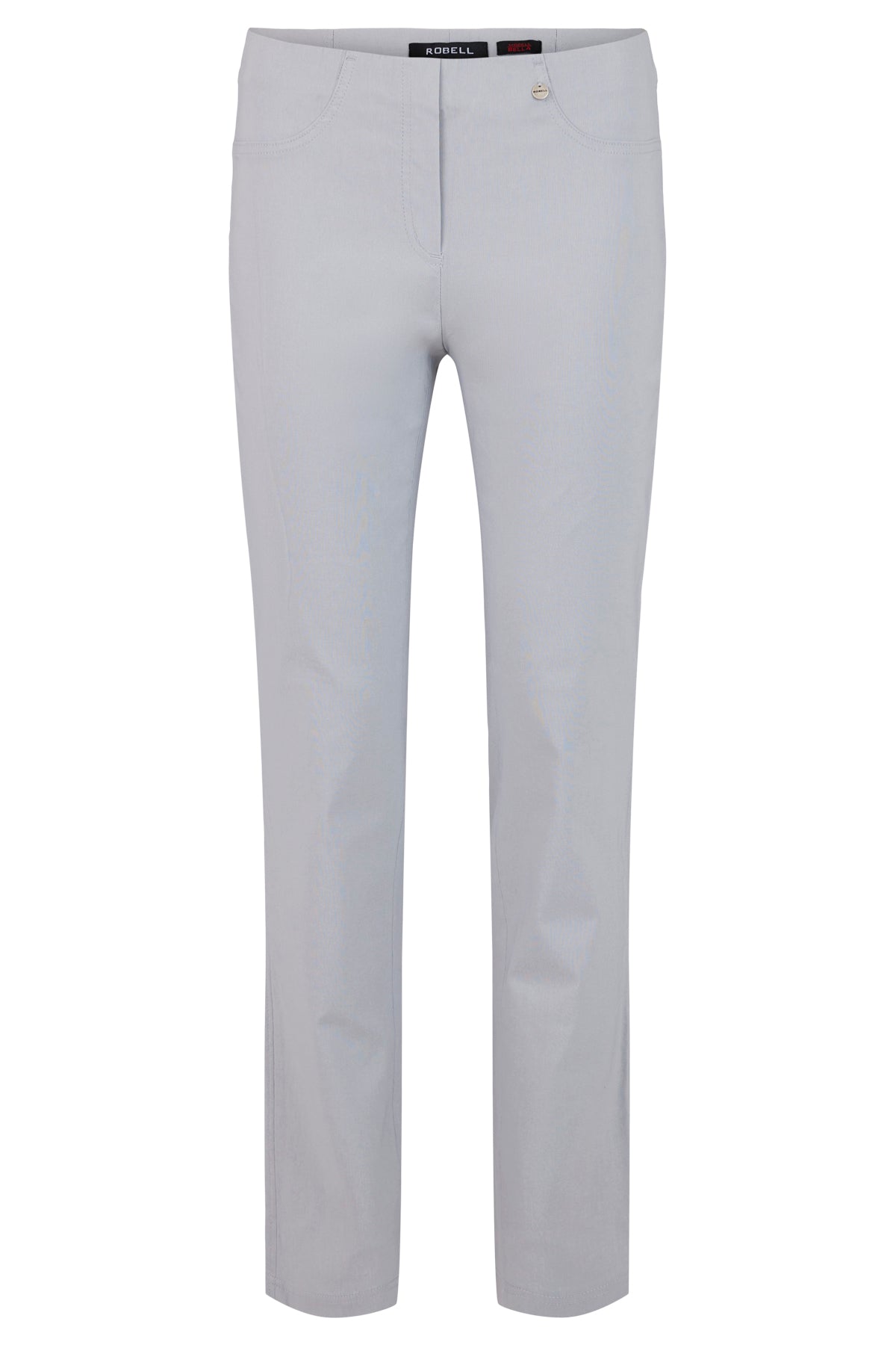 Robell Bella Full length Stretch Trousers in Pearl Grey  51559 920