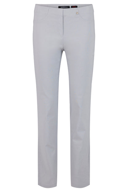 Robell Bella Full length Stretch Trousers in Pearl Grey  51559 920
