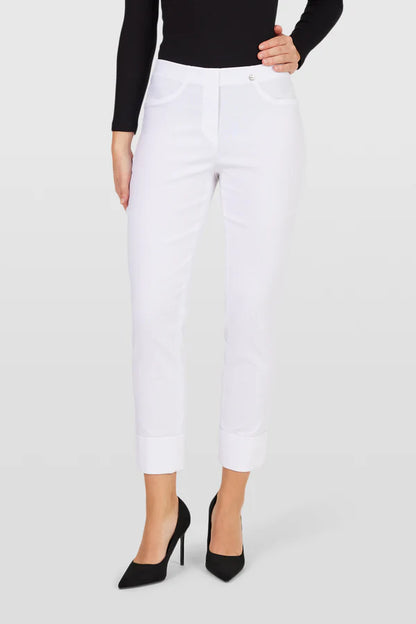 Robell Bella 7/8 trousers with Cuff Hem in Prue White 51568 10