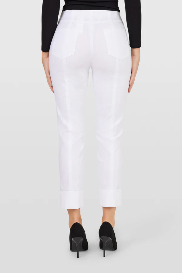 Robell Bella 7/8 trousers with Cuff Hem in Prue White 51568 10