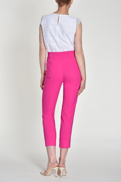 Robell Bella 7/8 Trousers with cuff hem in Hot pink  51568 433