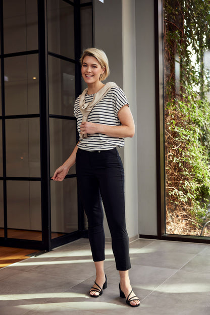 Robell Bella 7/8 trouser with Cuff Hem in Black 51568 90