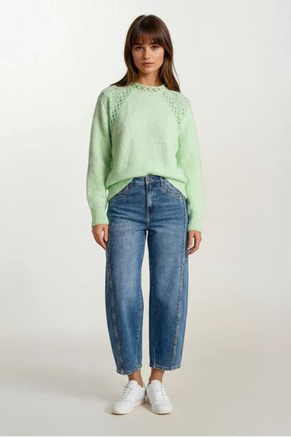 Toxic Barrel leg Denim Jeans with Stud Detail  L21557