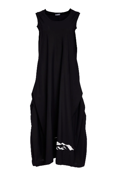 Naya Round Neck Dress With Wave Placement Print  Nas26190