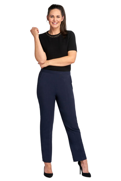 Pinns  Classic Trousers with elasticated waist Short or Reg Length Navy 108Pbt
