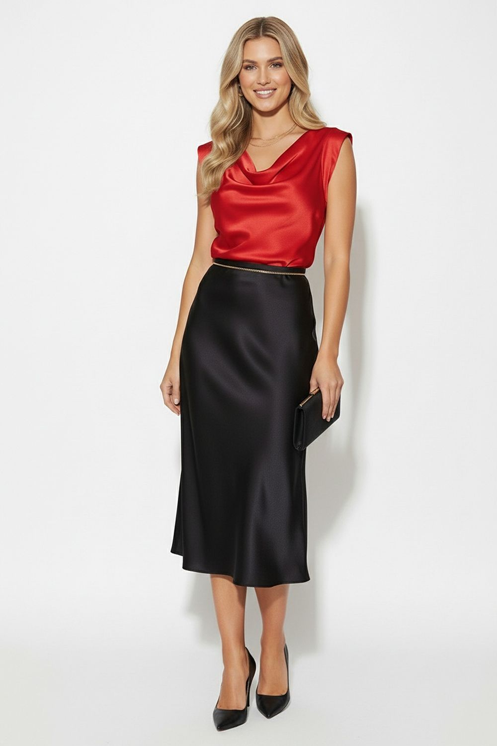 Marc Angelo Mia Cowl neck top Red