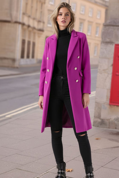 Marc Angelo Tailored Coat in Magenta