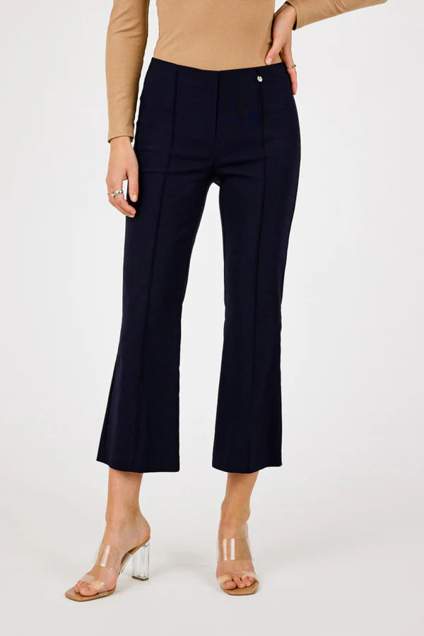 Robell Joella Stretch 7/8 Kick flare trousers in Black